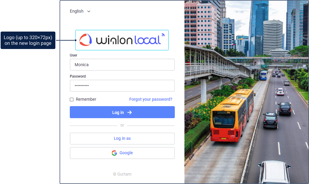 New login page