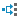 Automatic assignment list icon: Blue square splitting into two arrows toward three grey squares.