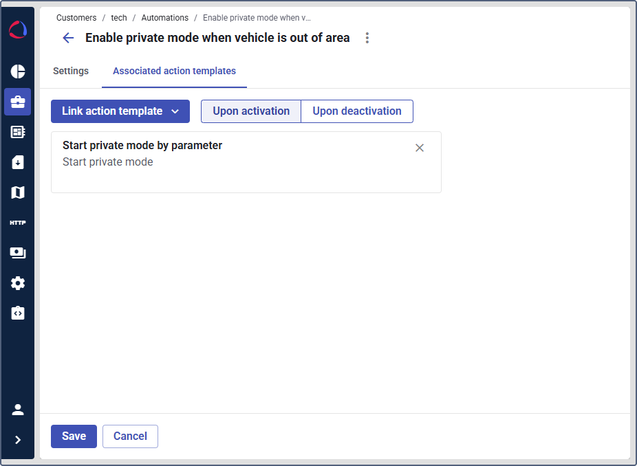 associated actions template