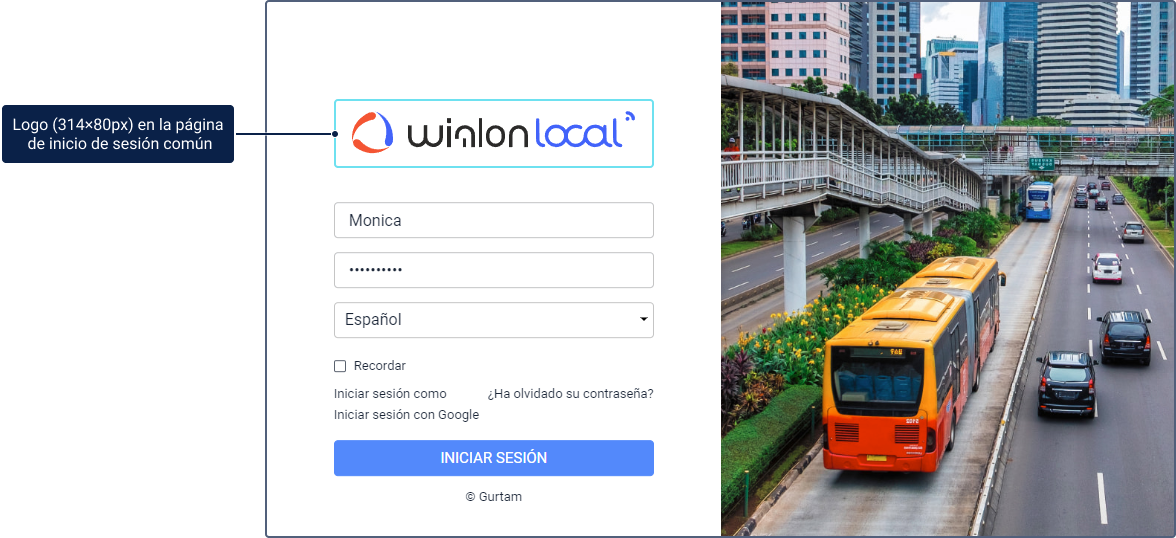 Página de inicio de sesión habitual