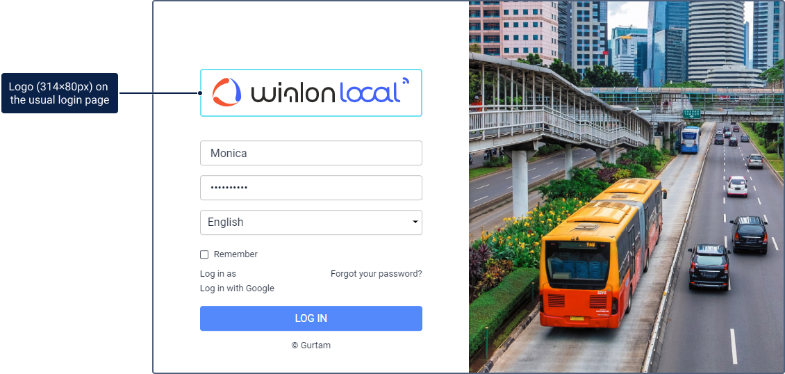 Page de connexion habituelle