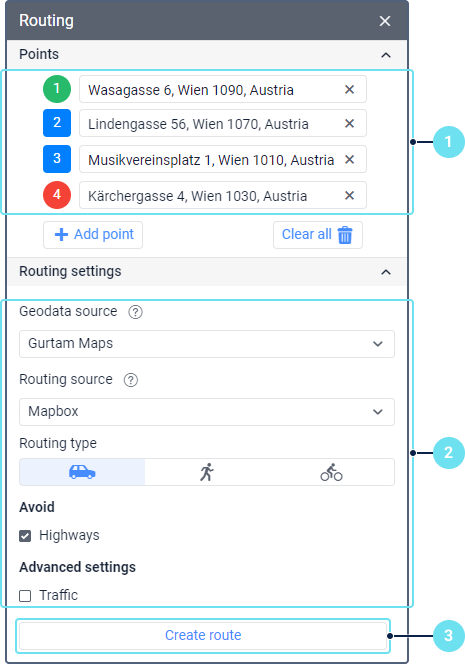 Creating Routes | Wialon Hosting